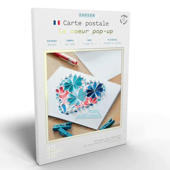Le coeur pop-up - Carte postale DIY Les French Kits